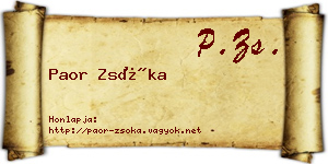 Paor Zsóka névjegykártya